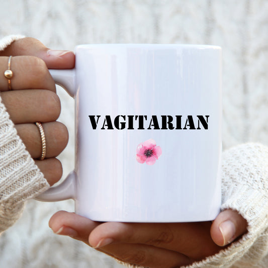 Vagitarian Mug, Funny Offensive Hilarious Rude Personalised Gift Cup