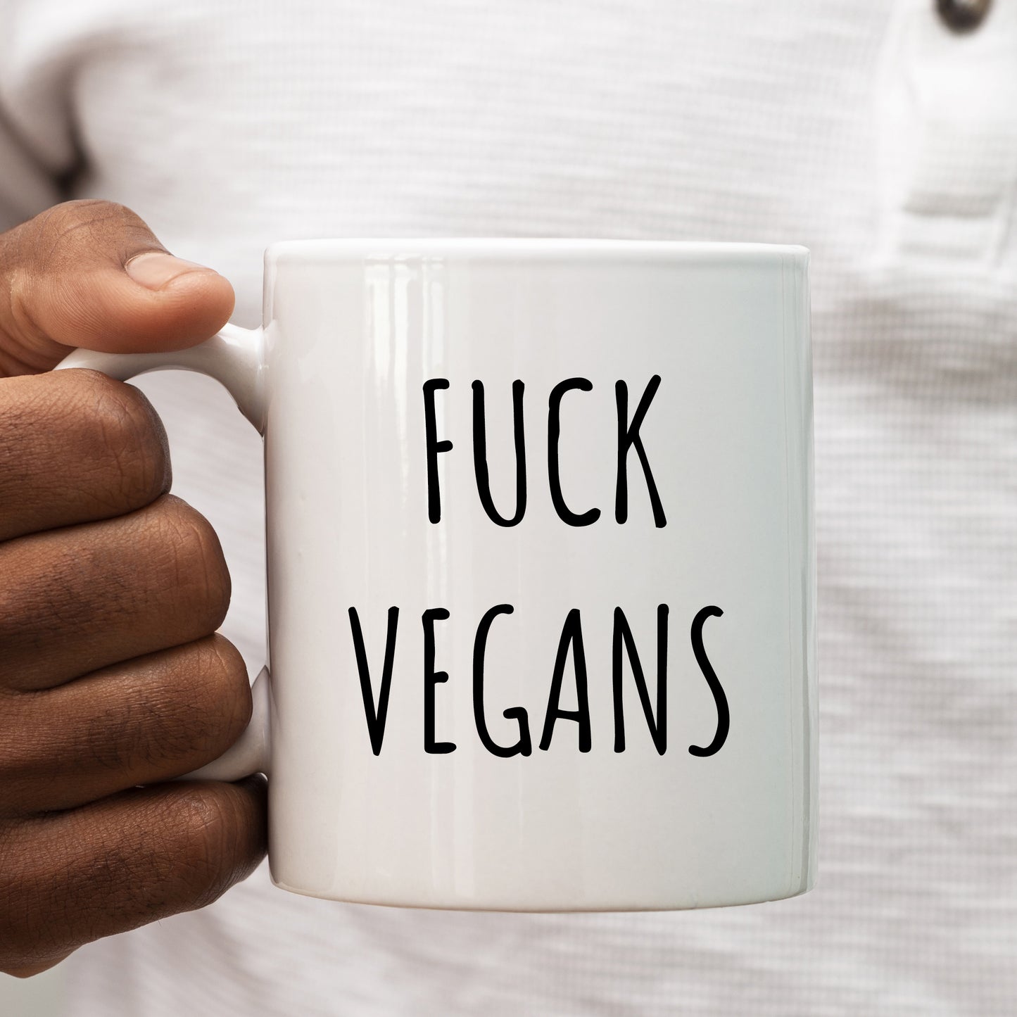 Fuck Vegans Mug, Funny Offensive Hilarious Rude Personalised Gift Cup