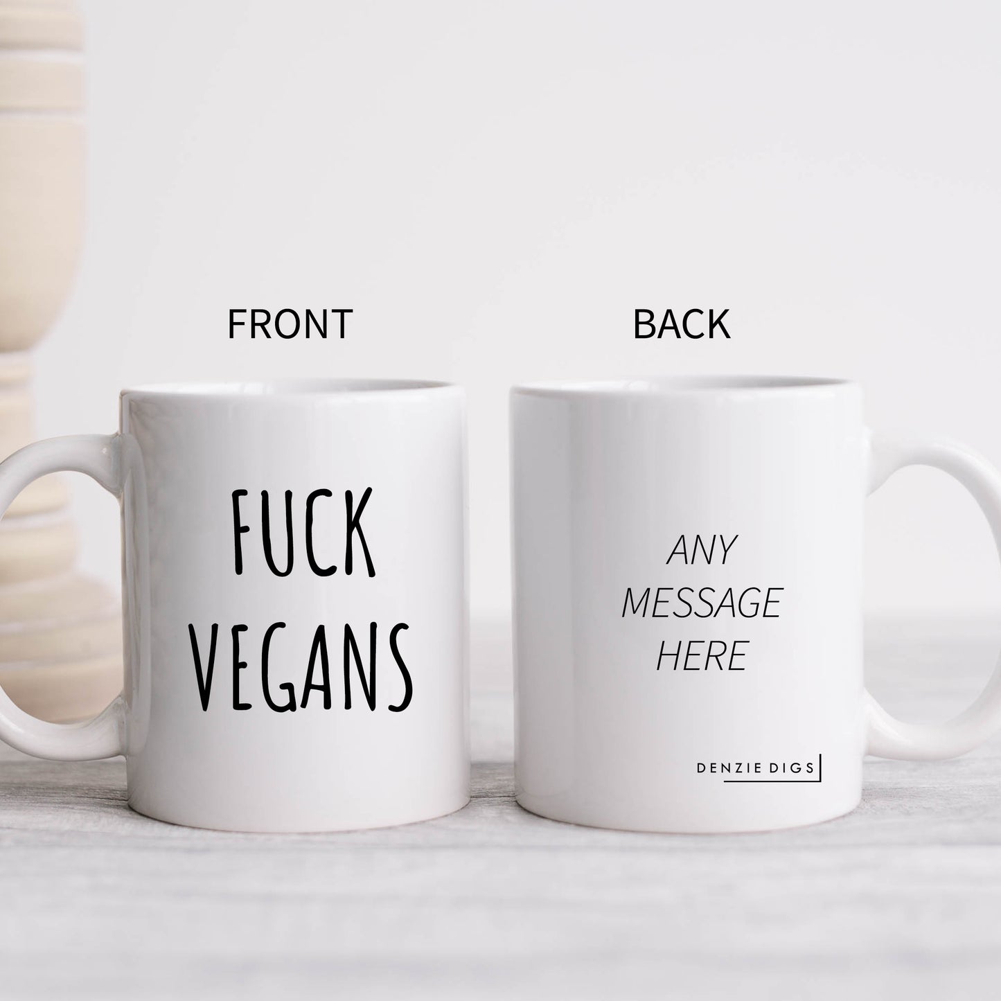 Fuck Vegans Mug, Funny Offensive Hilarious Rude Personalised Gift Cup