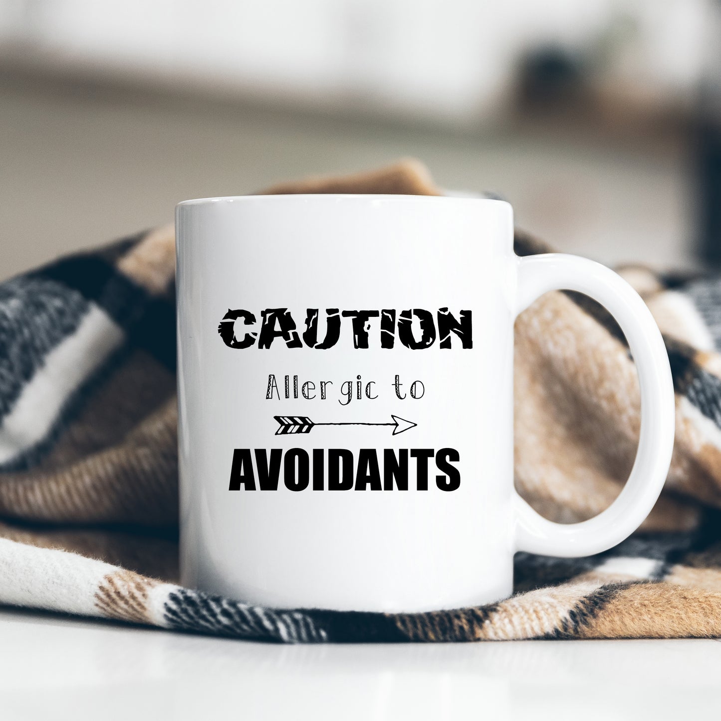 Caution Allergic To Avoidants Mug, Funny Attachment Style Relationship Joke, Personalised Gift Cup for Partner, Friend