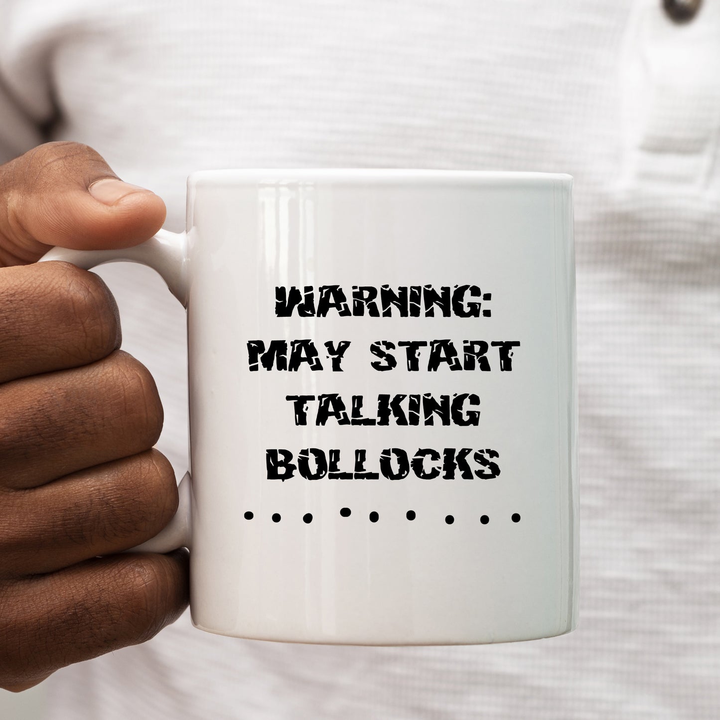 Warning May Start Talking Bollocks, Funny Rude Offensive Personalised Mug