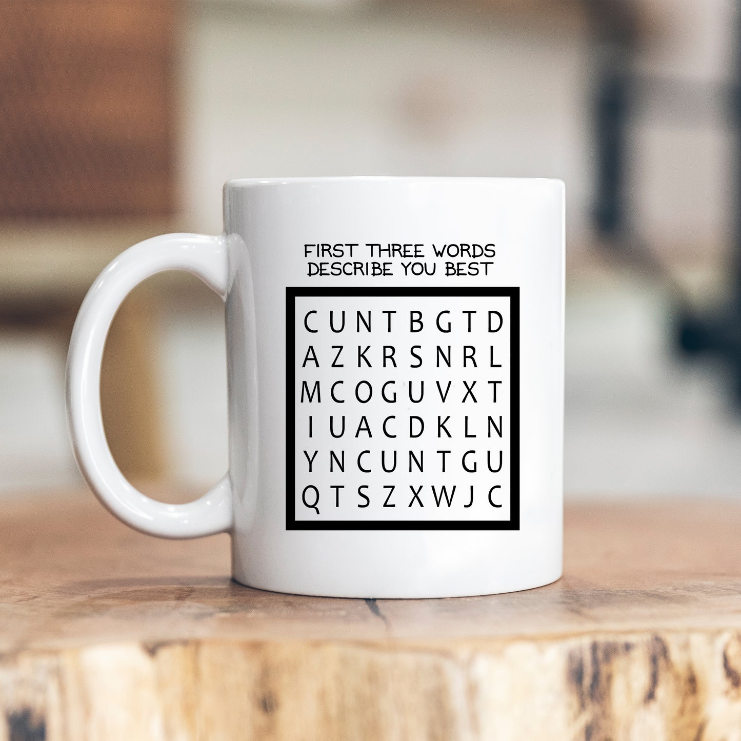 First Three Words Crossword Cunt Joke, Funny Rude Gift, Personalised Mug