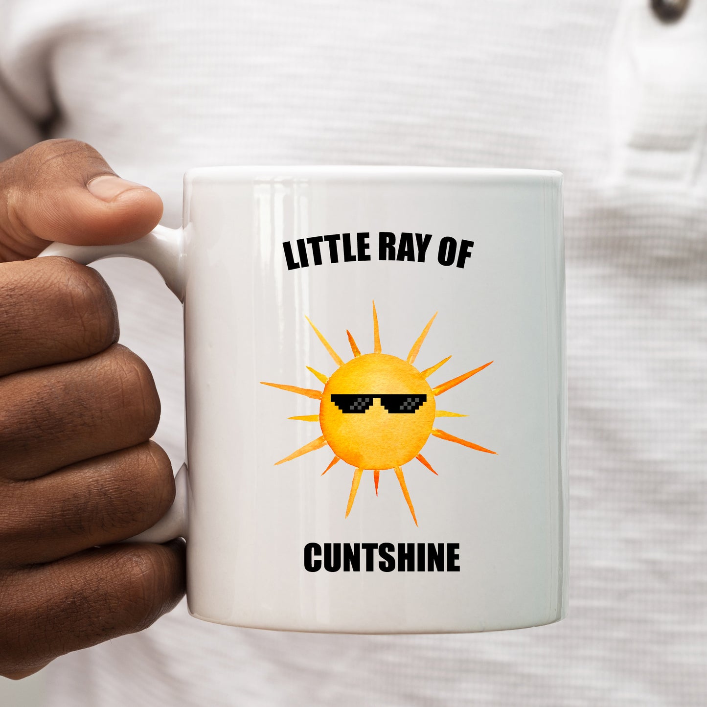 Little Ray of Cuntshine Mug, Funny Personalised Rude Gift Cup