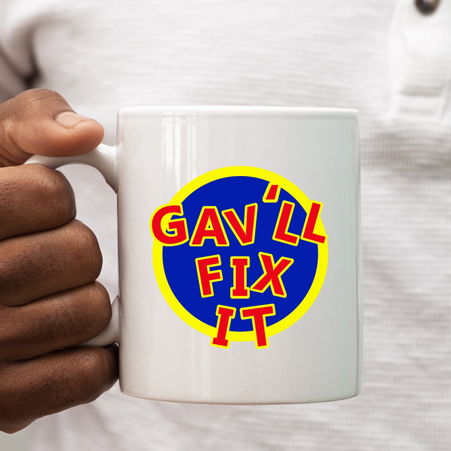 Jim'll Fix It Mug, Funny Offensive Savile Joke, Hilarious Rude Personalised Gift Cup