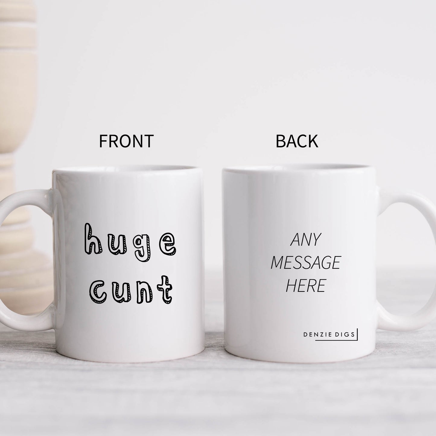 Huge Cunt Mug, Funny Offensive Hilarious Rude Personalised Gift Cup