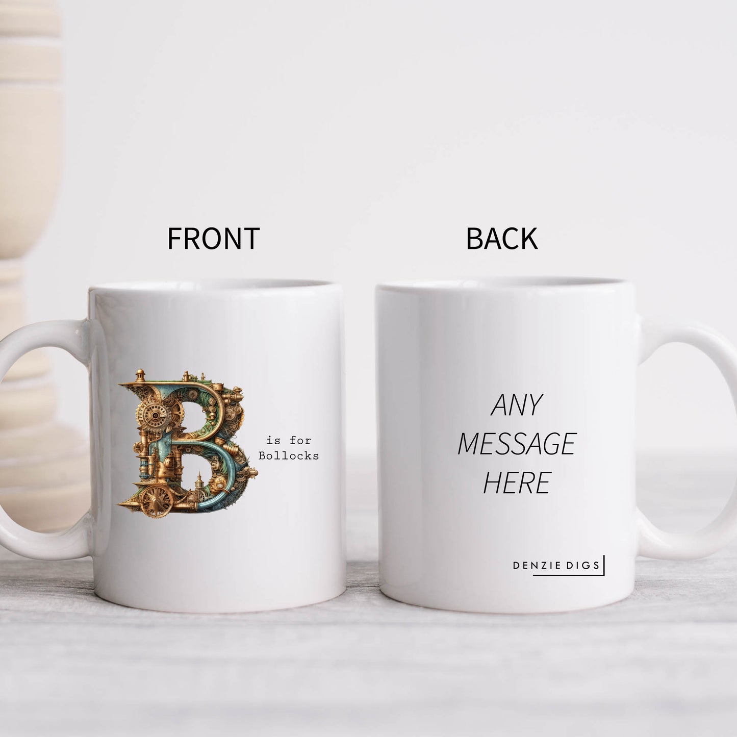 B is for Bollocks Mug, Funny Offensive Hilarious Rude Personalised Gift Cup