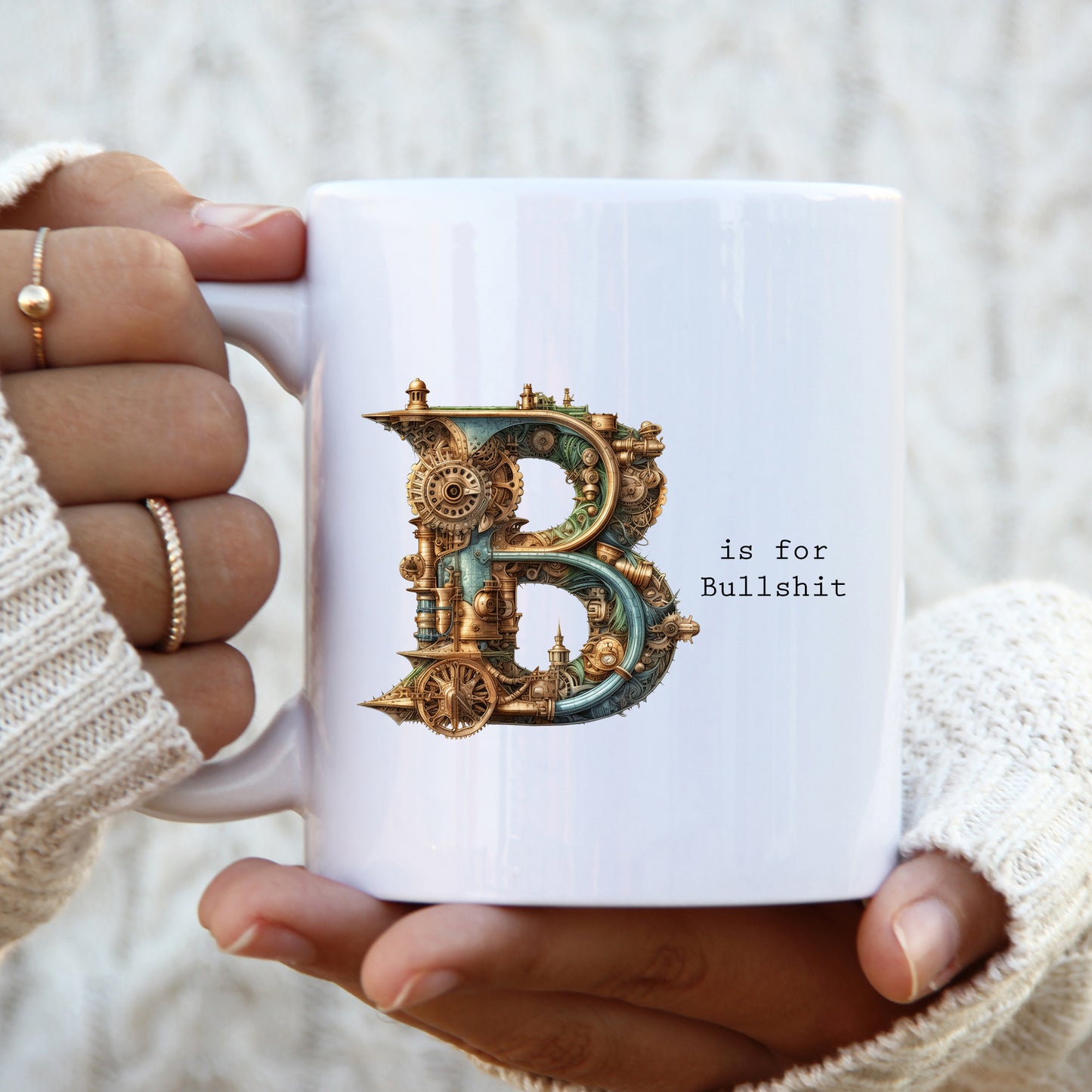 B is for Bullshit Mug, Funny Offensive Hilarious Rude Personalised Gift Cup