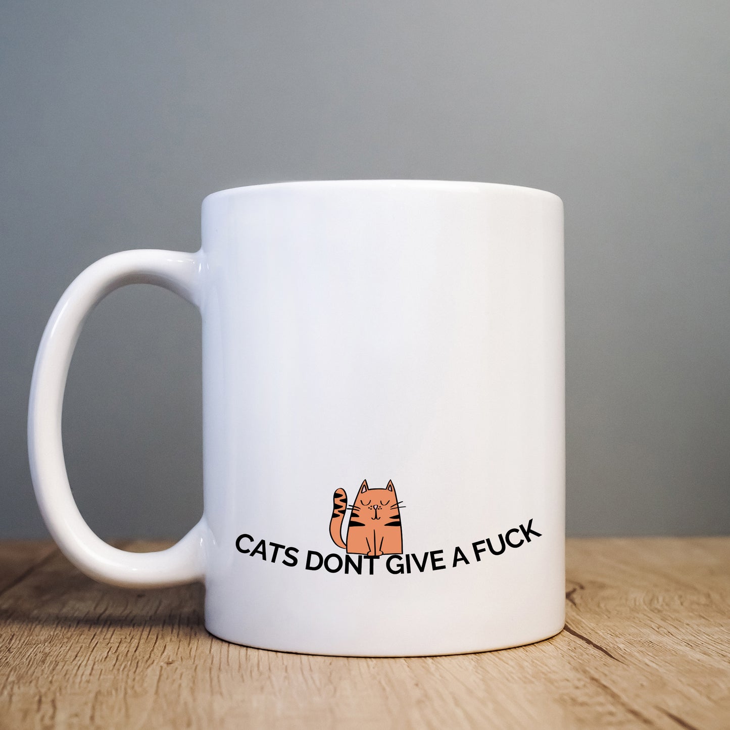 Cats Don't Give a Fuck Mug, Funny Rude Personalised Gift Cup