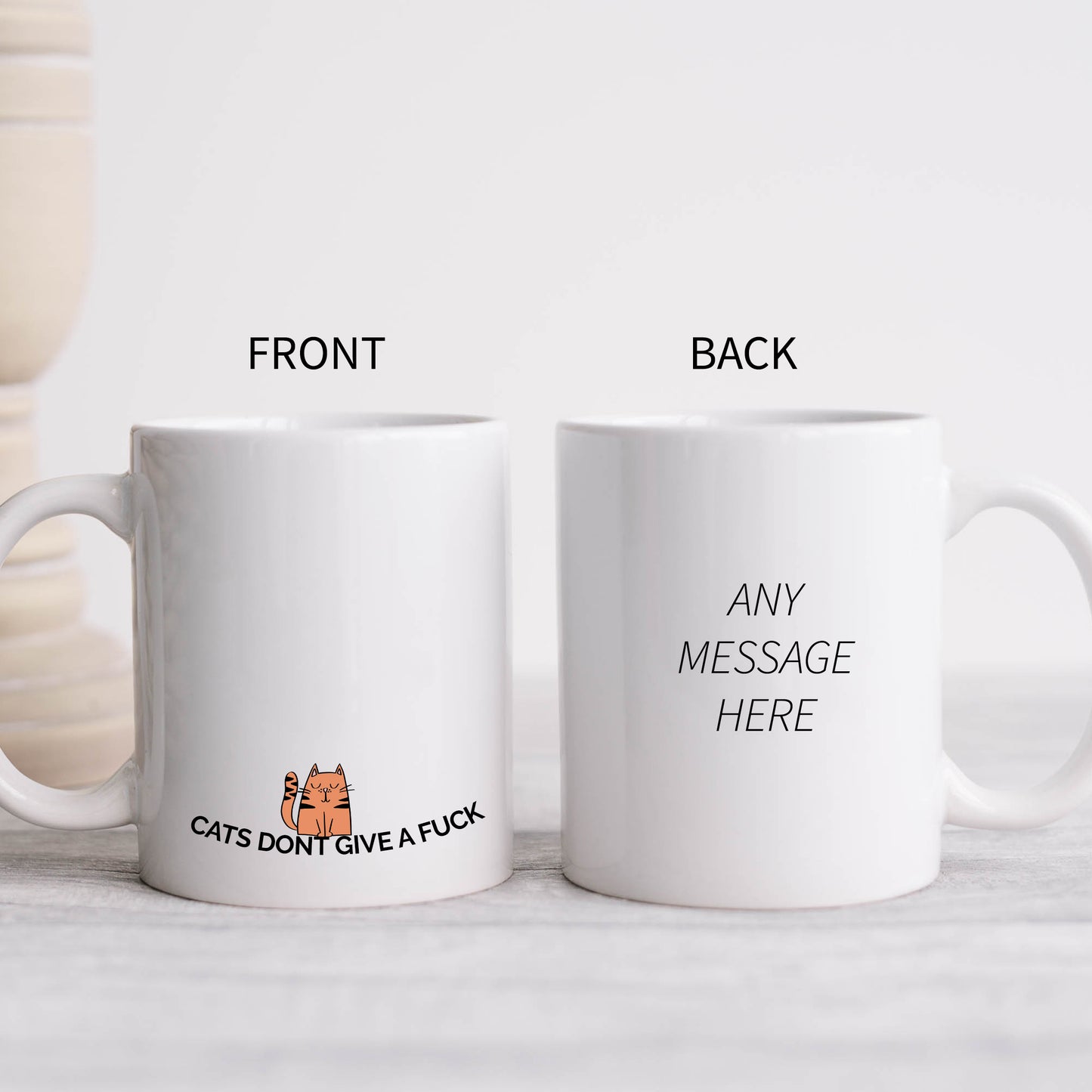 Cats Don't Give a Fuck Mug, Funny Rude Personalised Gift Cup