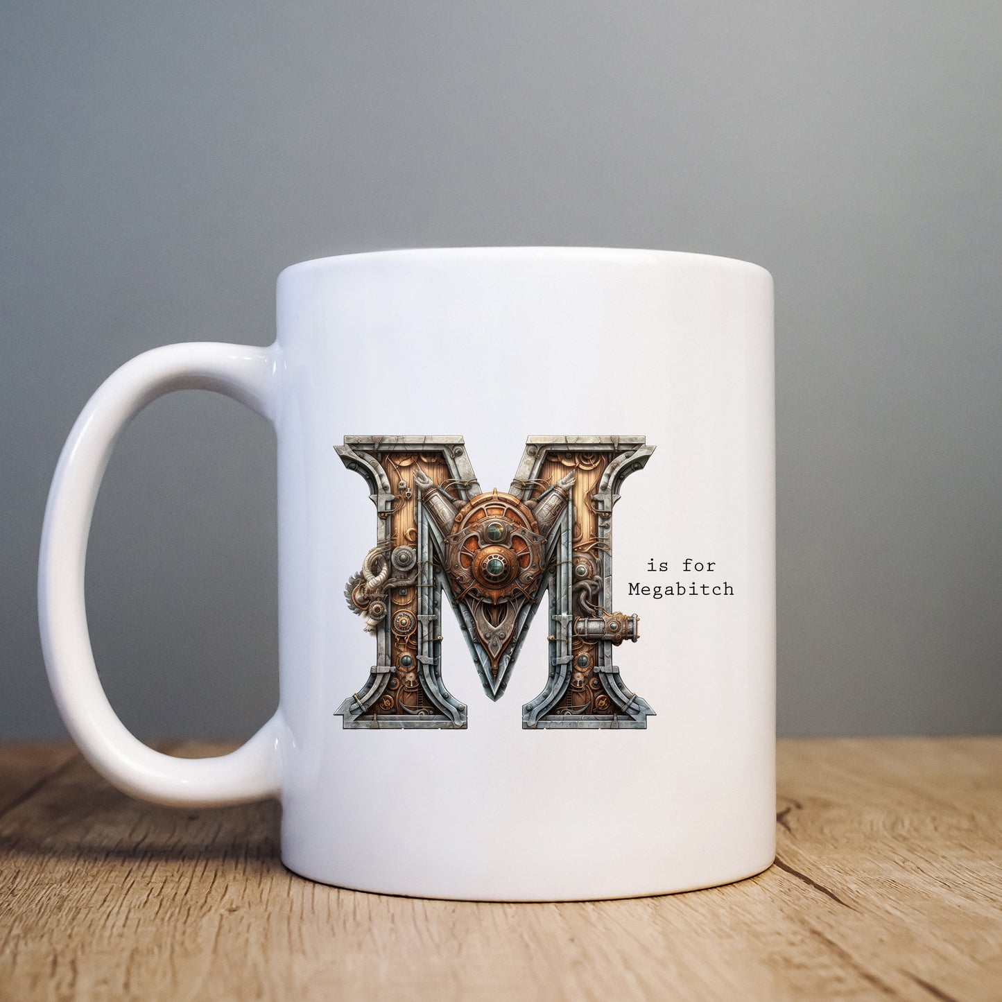 M is for Megabitch Mug, Funny Offensive Hilarious Rude Personalised Gift Cup