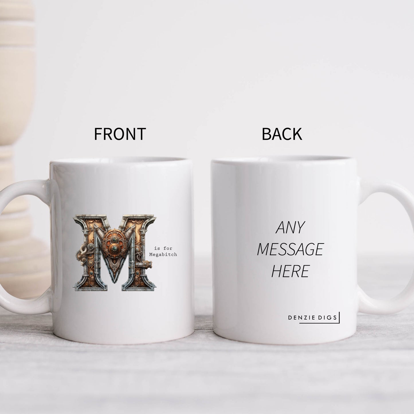 M is for Megabitch Mug, Funny Offensive Hilarious Rude Personalised Gift Cup