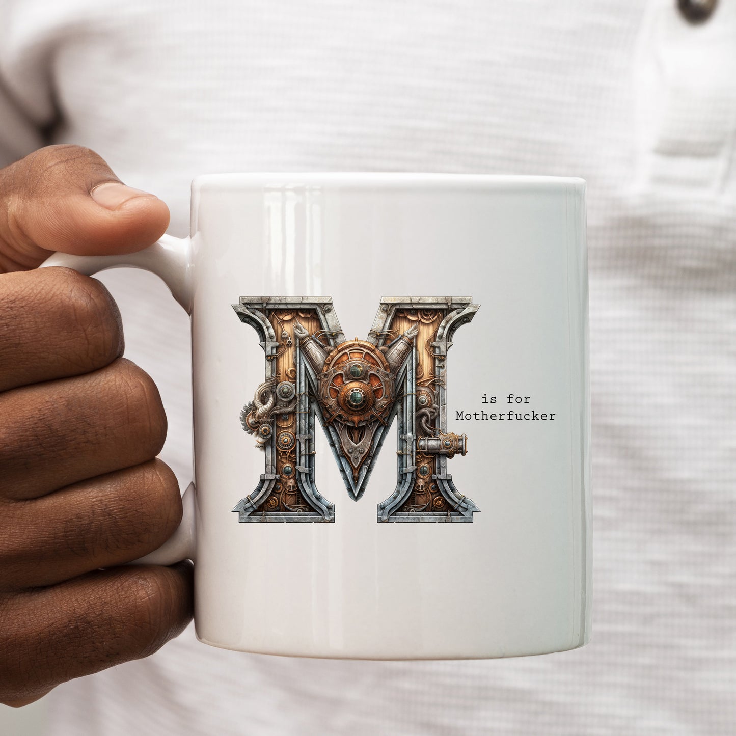 M is for Motherfucker Mug, Funny Offensive Hilarious Rude Personalised Gift Cup