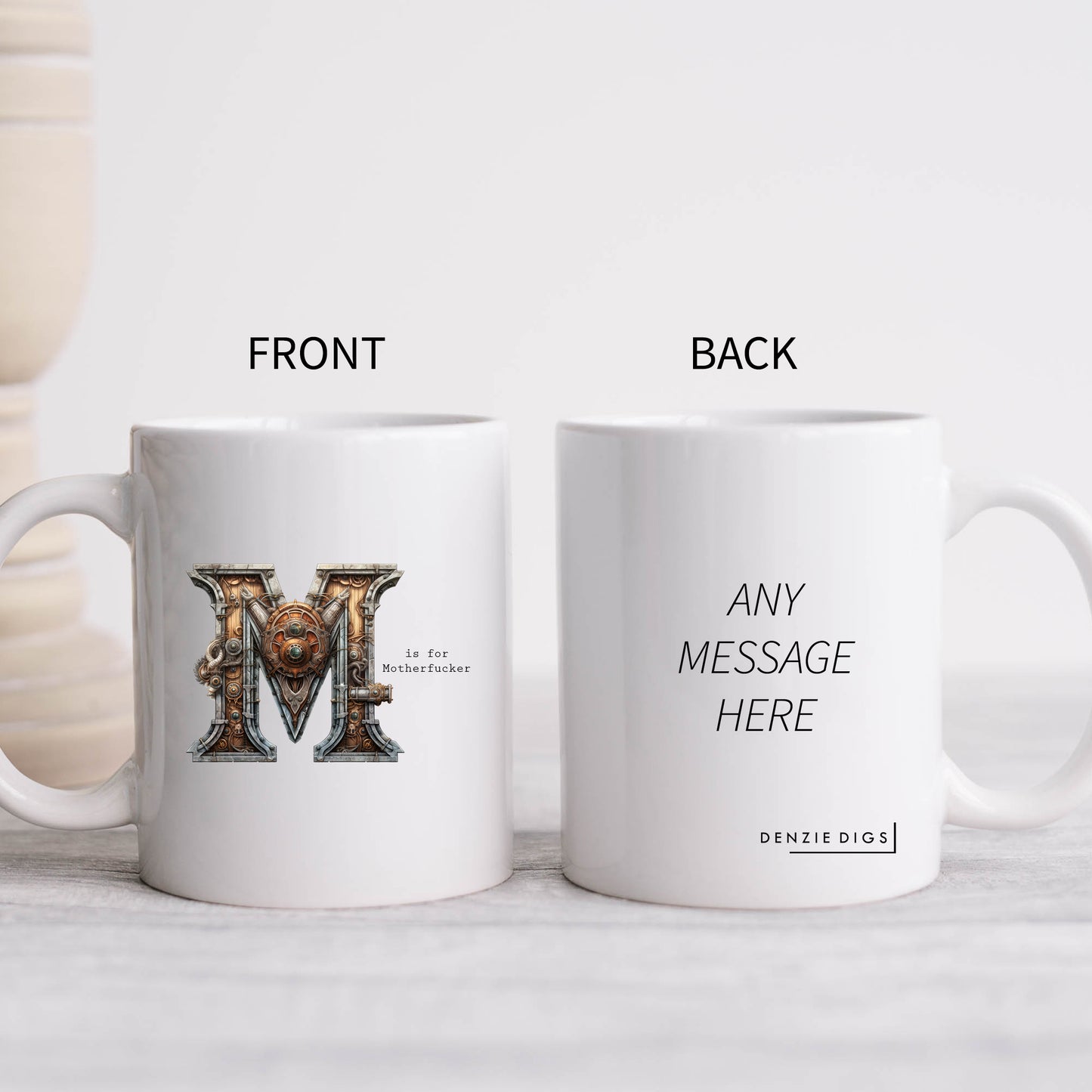 M is for Motherfucker Mug, Funny Offensive Hilarious Rude Personalised Gift Cup