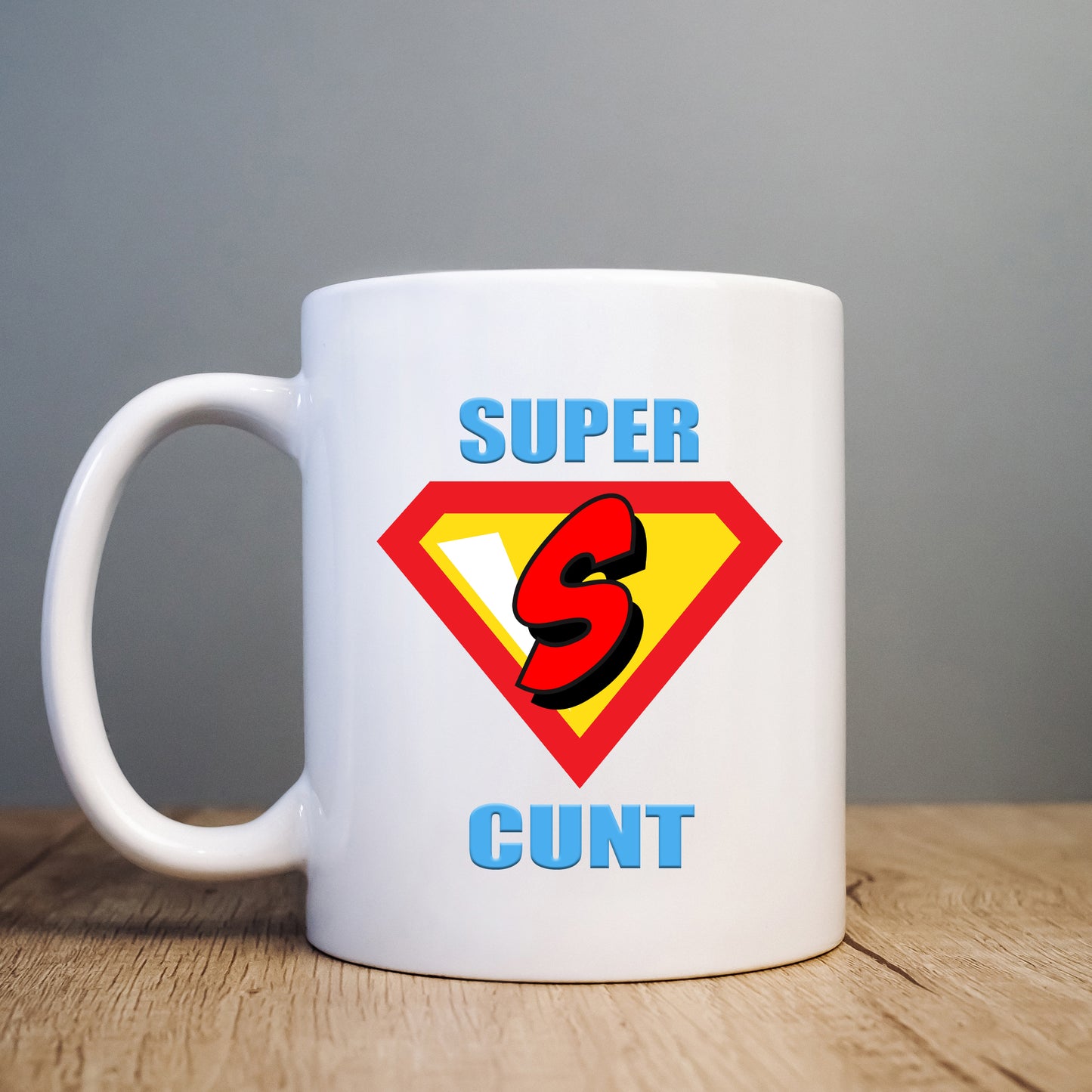 Super Cunt Superhero Mug, Funny Rude Personalised Gift Cup