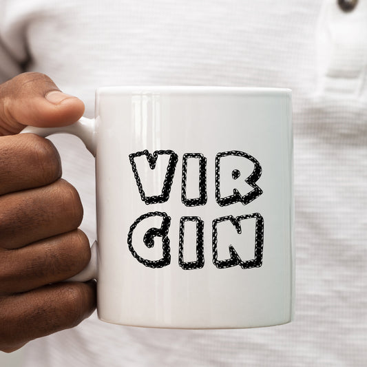 Virgin, Funny Flirty Offensive Customised Joke Gift for Him or Her, Personalised Mug