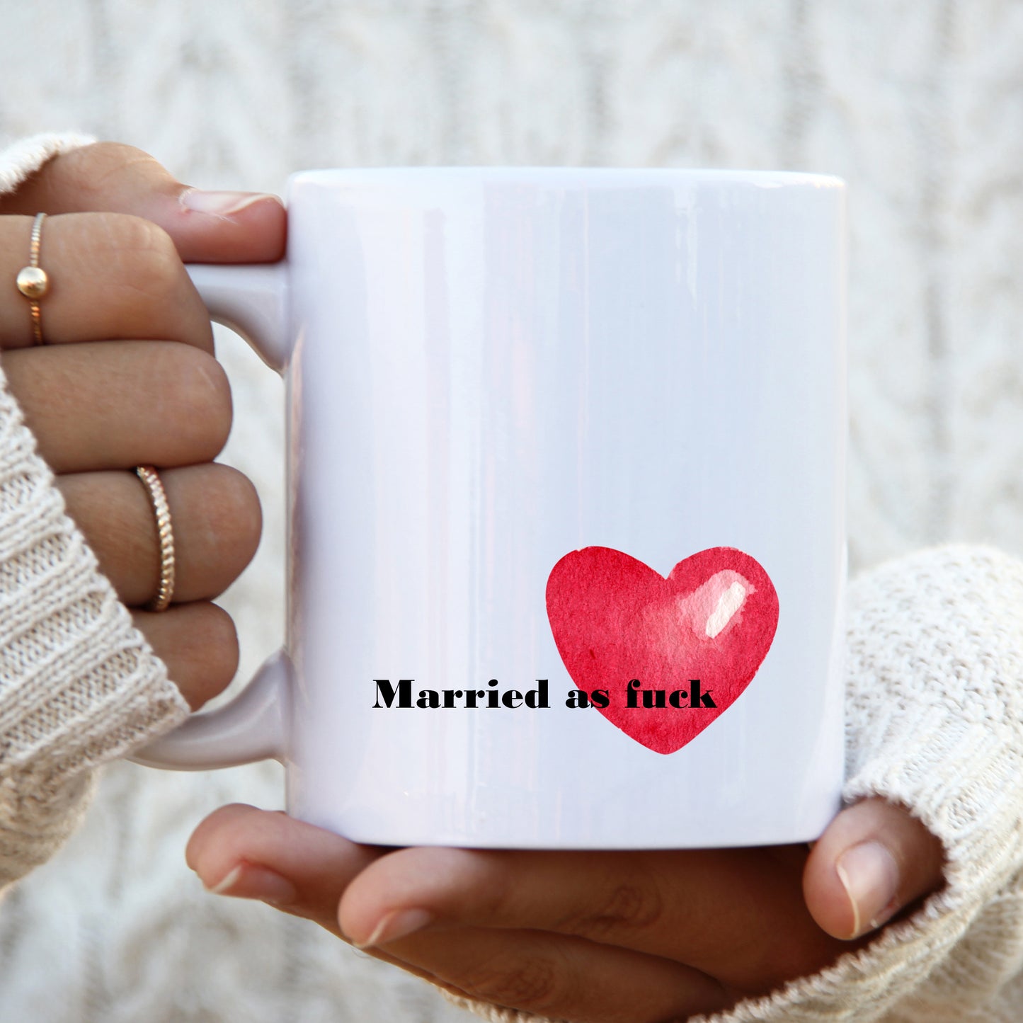 Married As Fuck Mug, Funny Rude Wedding Gift Personalised Cup