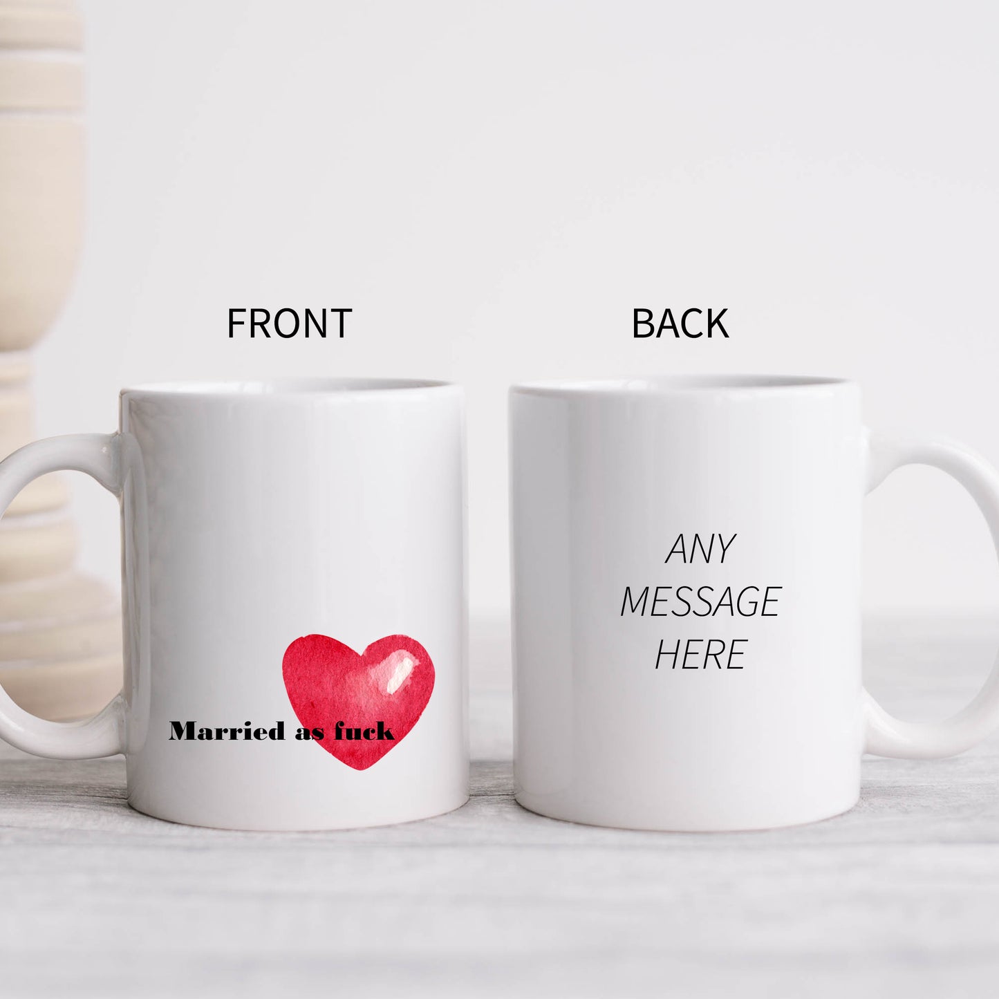 Married As Fuck Mug, Funny Rude Wedding Gift Personalised Cup