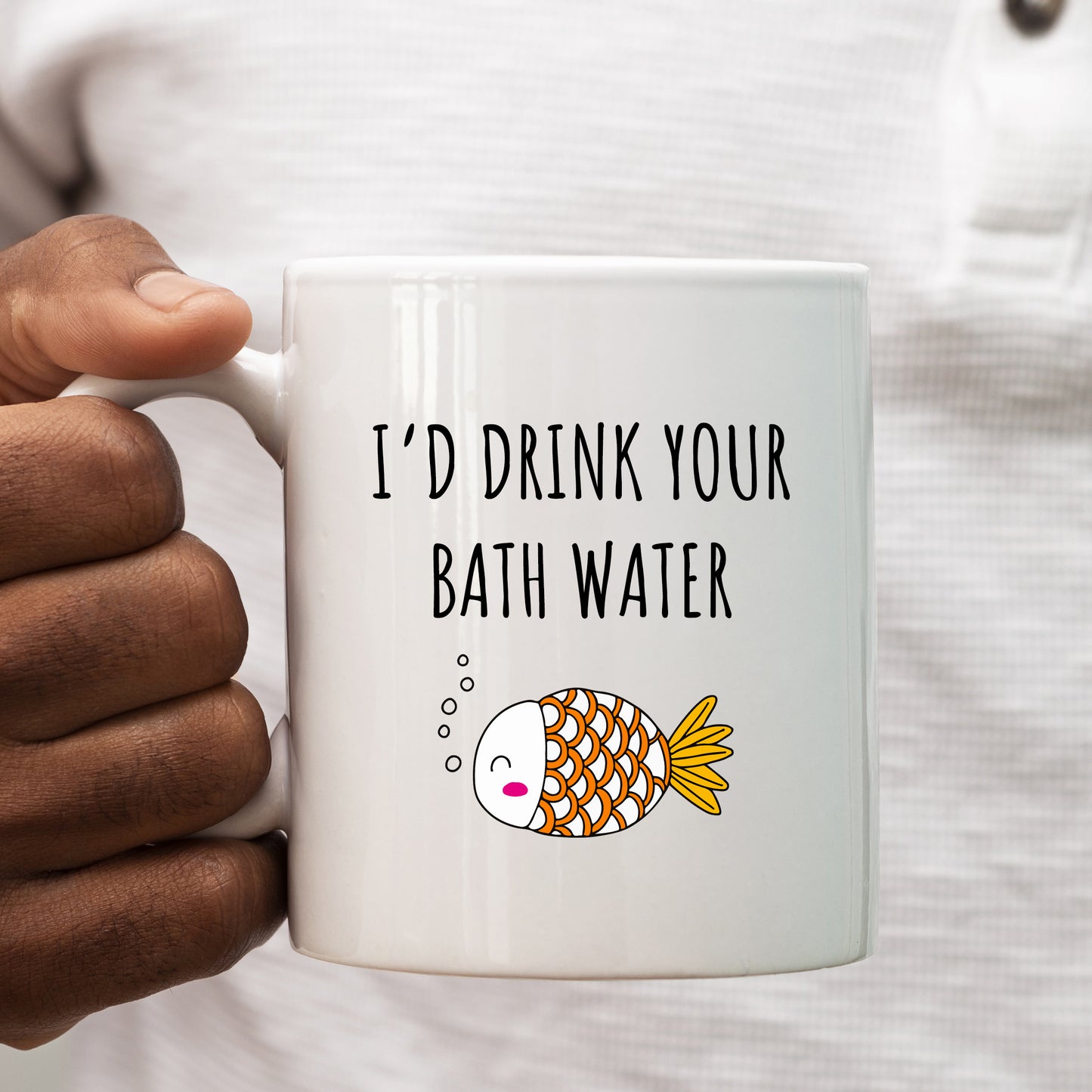 I'd Drink Your Bath Water Mug, Funny Rude Sexual Valentines Anniversary Gift Cup