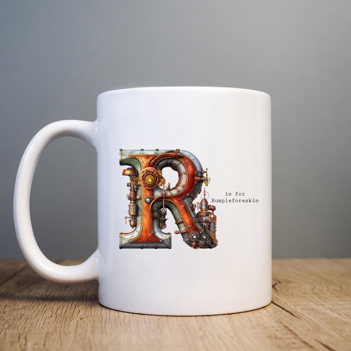 R is For Rumpleforeskin Mug, Funny Offensive Hilarious Rude Personalised Gift Cup