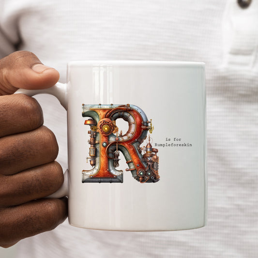 R is For Rumpleforeskin Mug, Funny Offensive Hilarious Rude Personalised Gift Cup