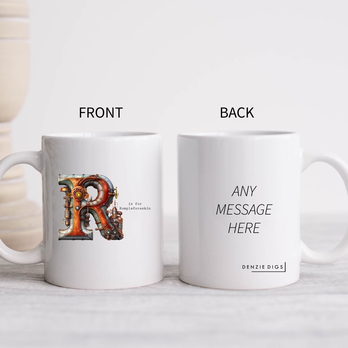 R is For Rumpleforeskin Mug, Funny Offensive Hilarious Rude Personalised Gift Cup