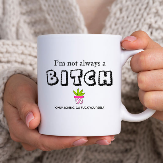 I'm Not Always a Bitch, Only Joking GFY, Funny Rude Offensive Gift, Personalised Mug