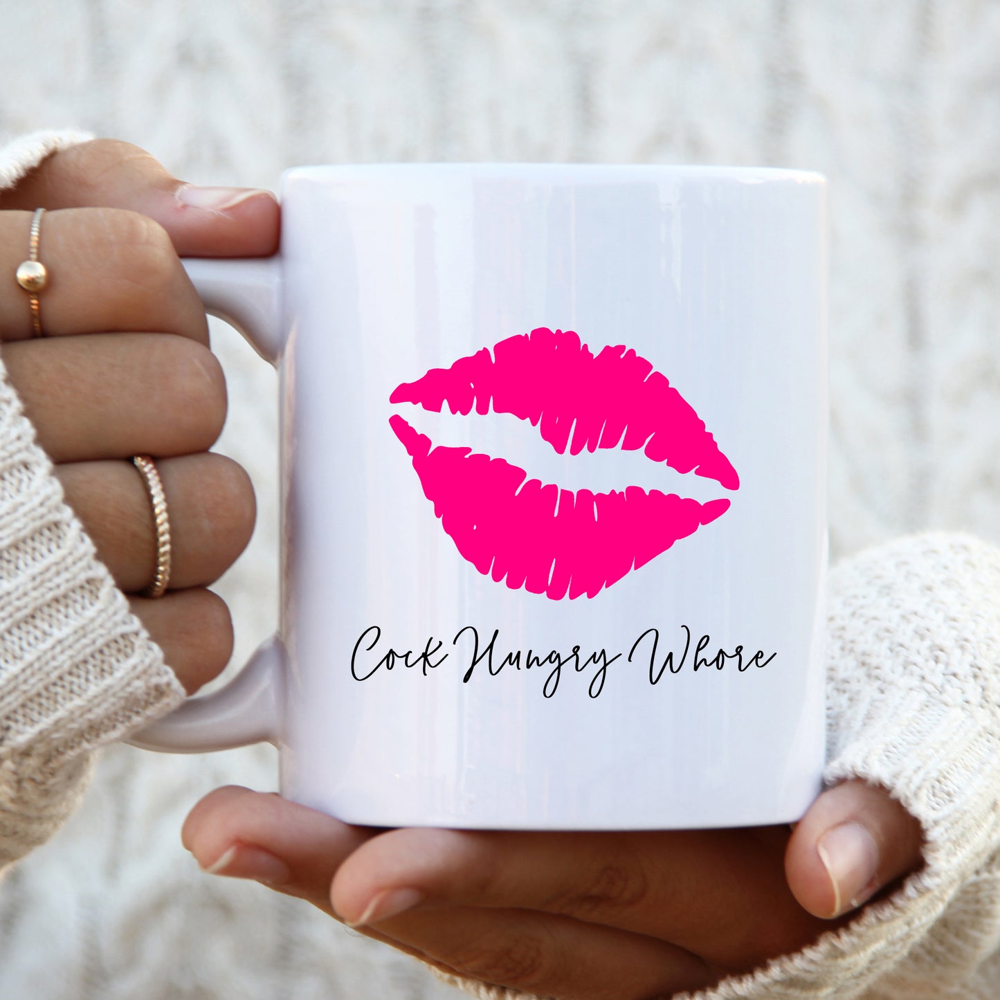 Cock Hungry Whore Mug, Funny Rude Offensive Personalised Gift Cup