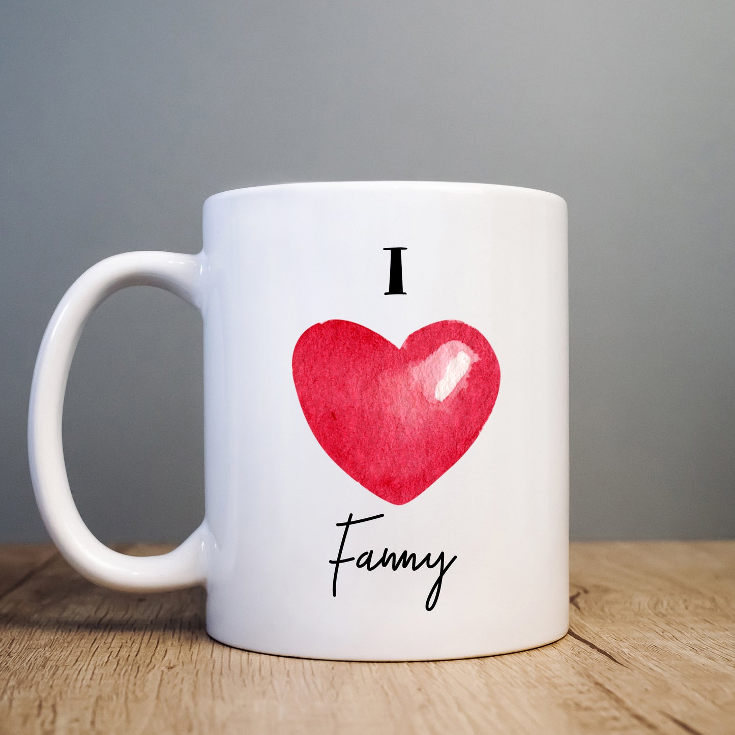 I Love Fanny Mug with Heart, Funny Rude Offensive Gift Cup