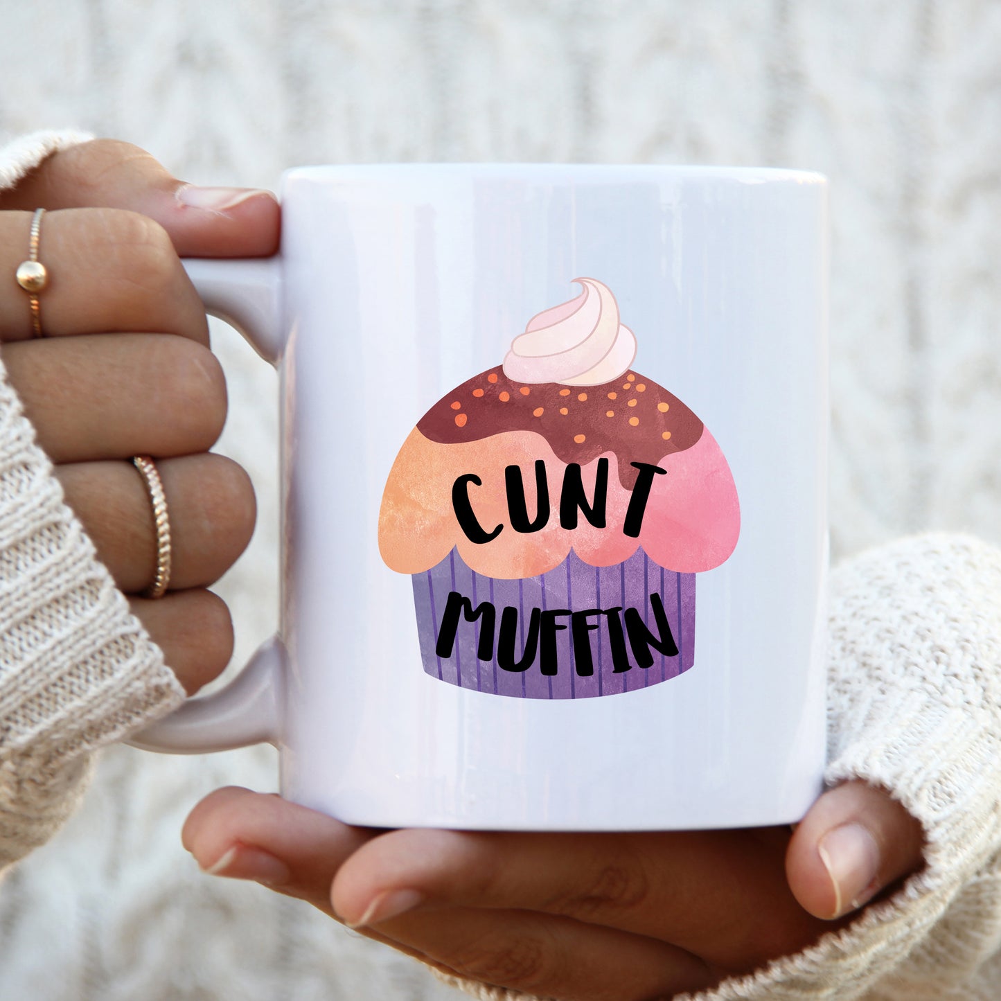 Cunt Muffin Mug, Funny Rude Offensive Gift Cup