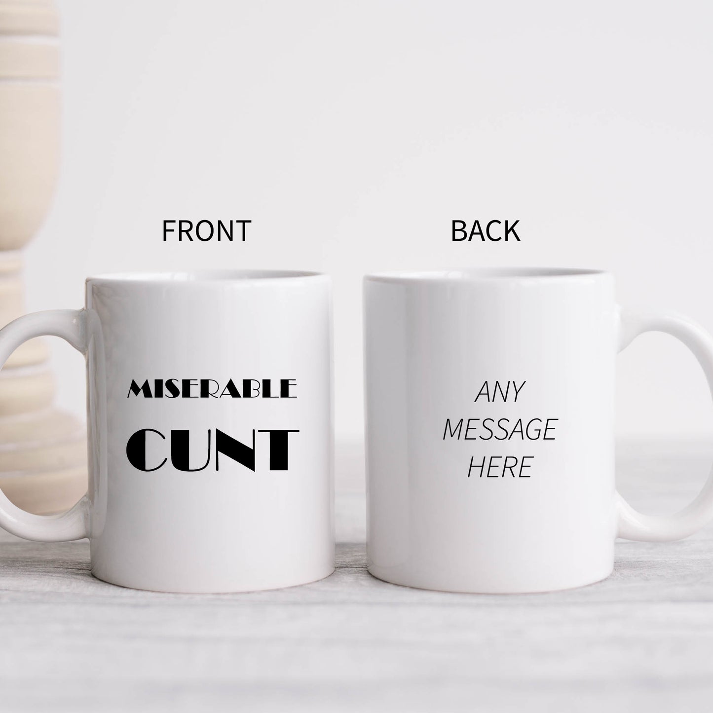 Miserable Cunt Mug, Funny Rude Offensive Gift Cup