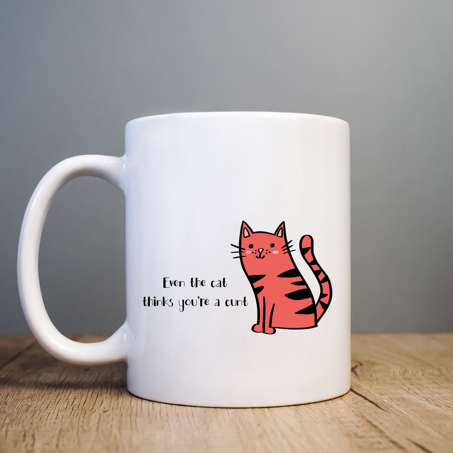 Even The Cat Thinks You're a Cunt Mug, Funny Rude Offensive Gift Cup