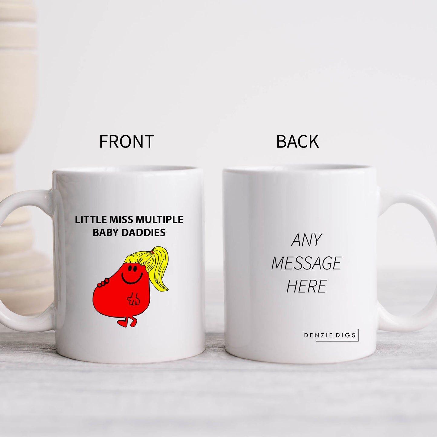 Little Miss Multiple Baby Daddies Mug, Funny Hilarious Offensive Rude Personalised Gift Cup