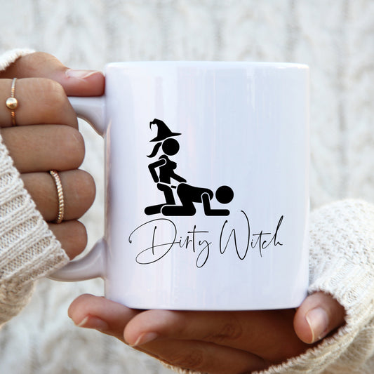 Dirty Witch Sex Mug, Funny Sexual Offensive Hilarious Rude Personalised Gift Cup