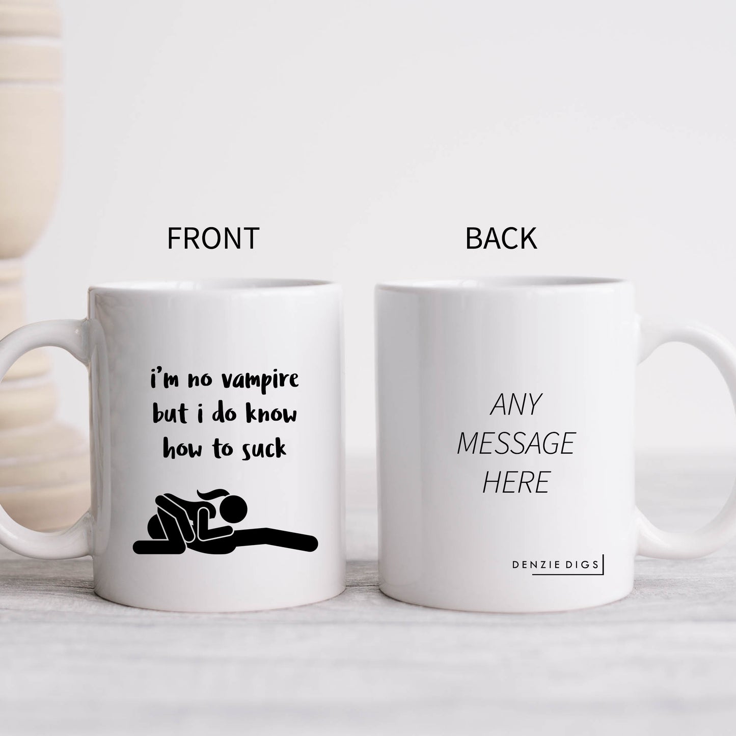 I'm No Vampire But I Do Know How To Suck Mug, Funny Sexual Offensive Hilarious Rude Personalised Gift Cup