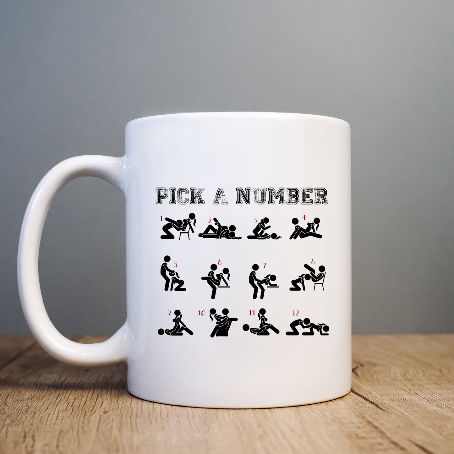 Pick a Number Mug, Sex Positions, Rude Funny Offensive Cup, Birthday Gift