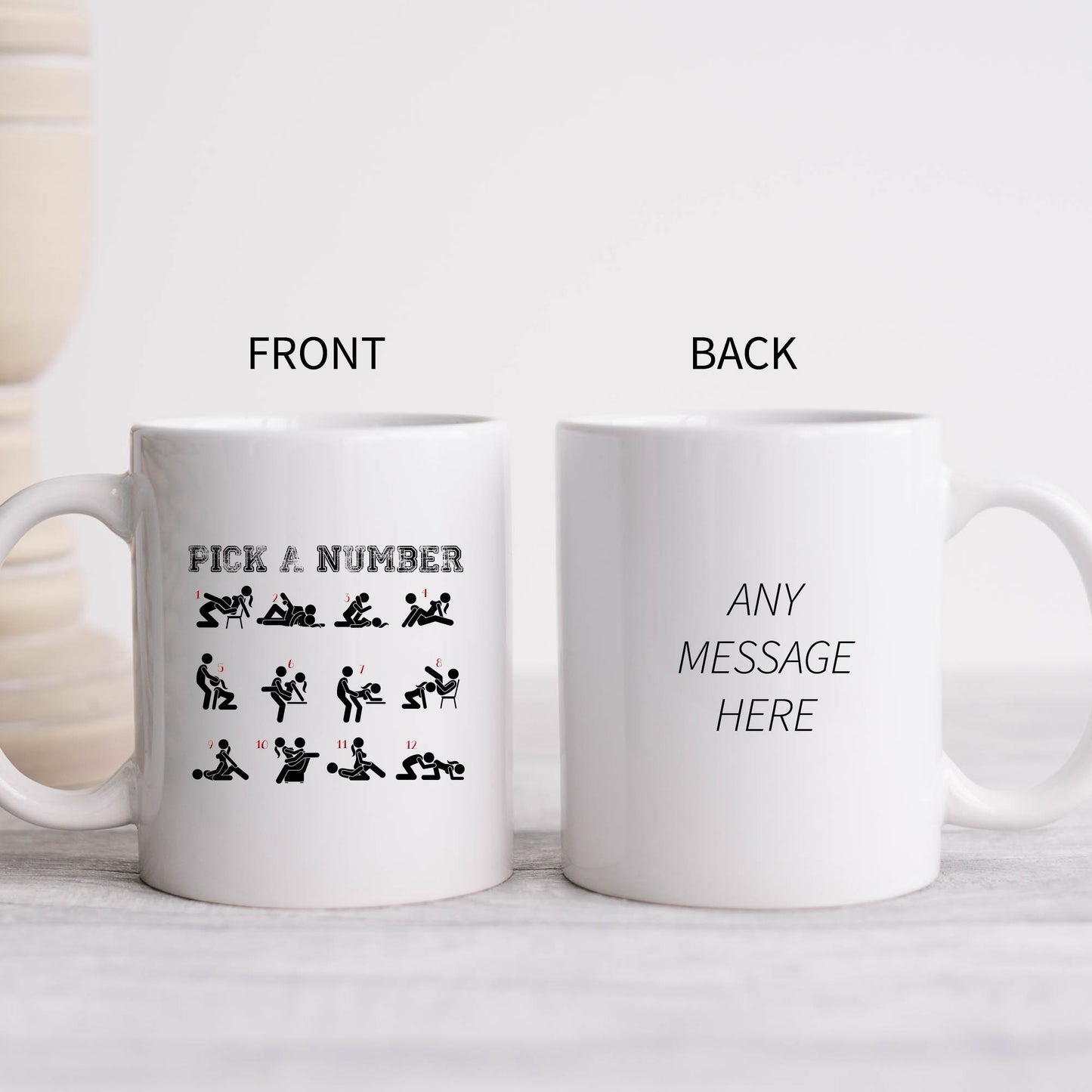 Pick a Number Mug, Sex Positions, Rude Funny Offensive Cup, Birthday Gift