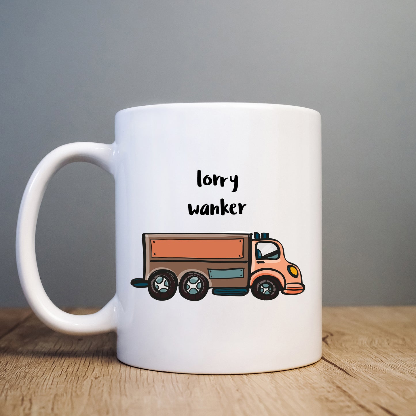 Lorry Wanker Mug, Funny Rude Offensive Drivers Joke Personalised Gift Cup