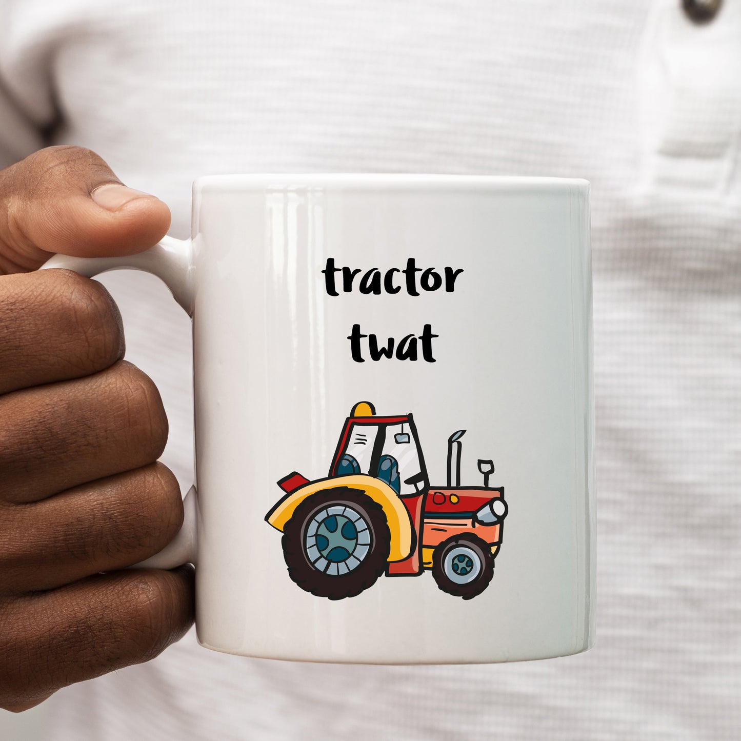 Tractor Twat Mug, Funny Rude Offensive Farmer Joke Personalised Gift Cup