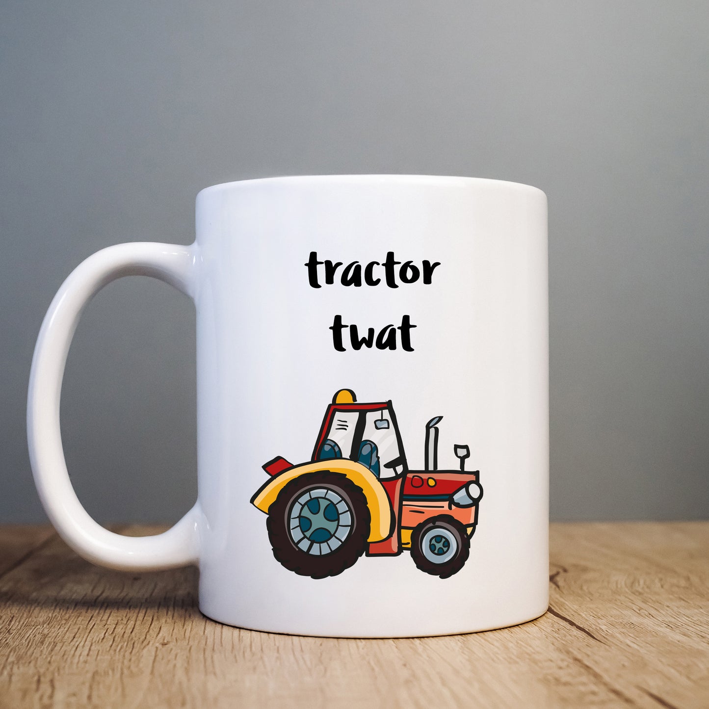 Tractor Twat Mug, Funny Rude Offensive Farmer Joke Personalised Gift Cup