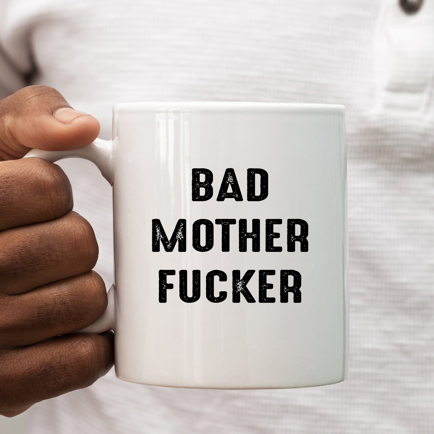 Bad Mother Fucker, Funny Rude Aggressive Joke Gift, Personalised Mug