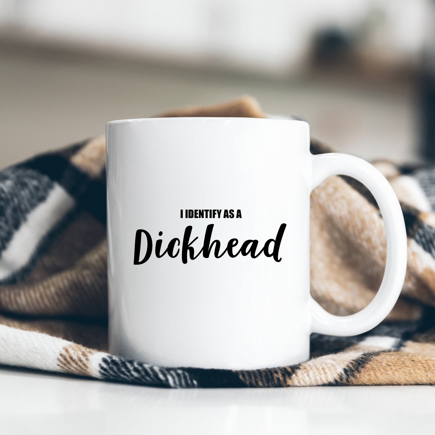 I Identify as a Dickhead Offensive Joke, Funny Rude Gift, Personalised Mug