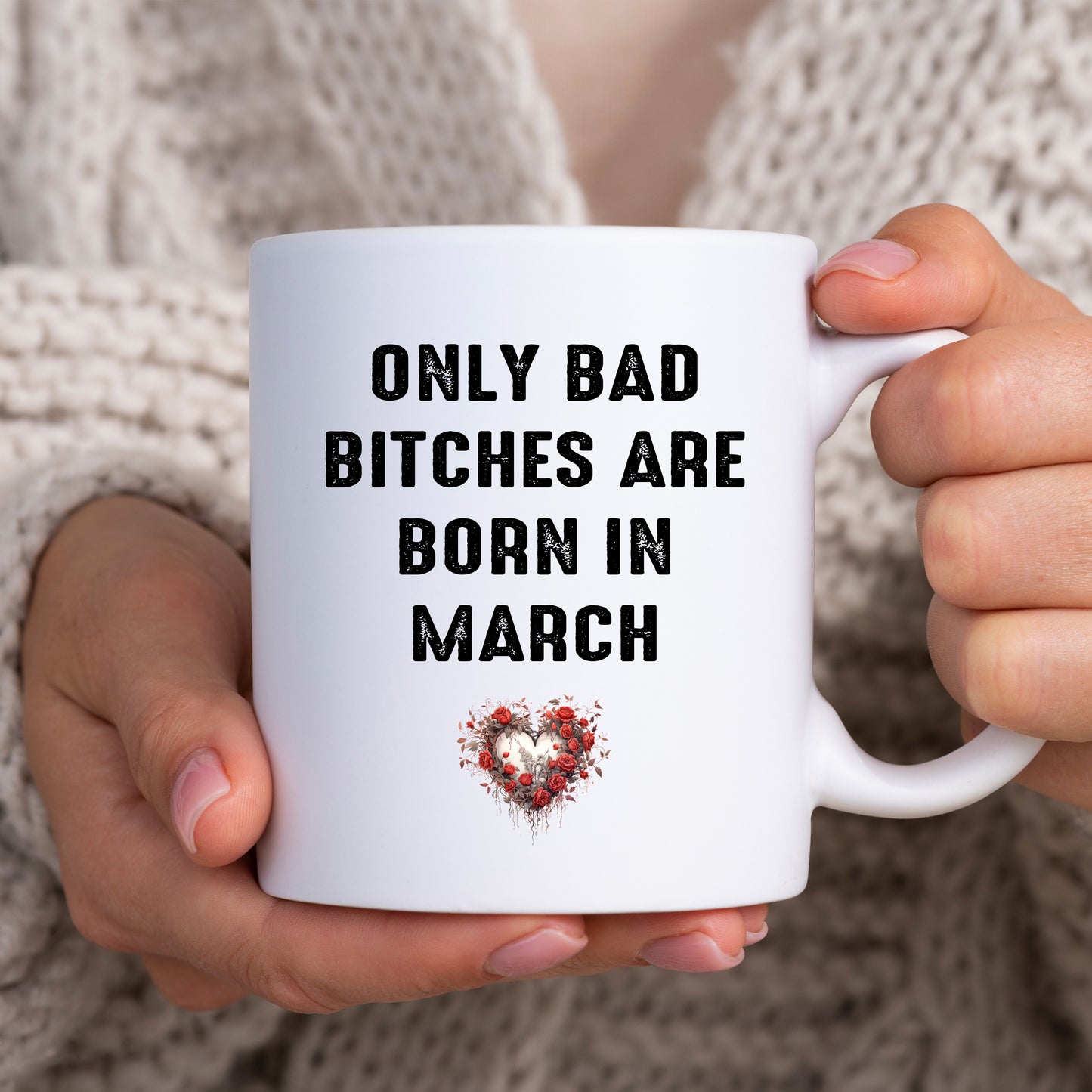 Only Bad Bitches Birth Month Gift, Funny Birthday Joke, Personalised Mug