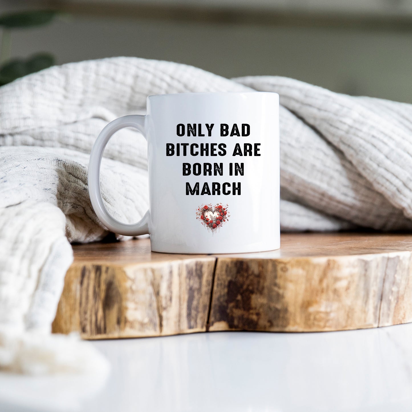 Only Bad Bitches Birth Month Gift, Funny Birthday Joke, Personalised Mug