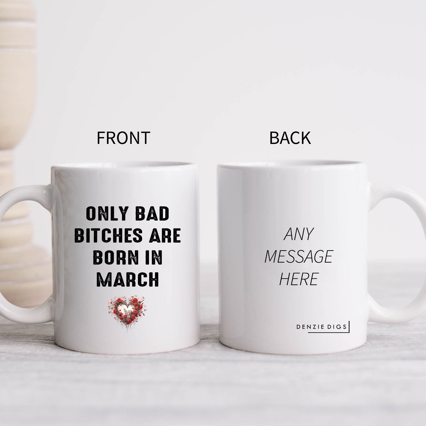 Only Bad Bitches Birth Month Gift, Funny Birthday Joke, Personalised Mug