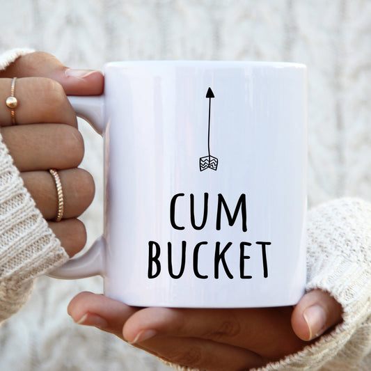 Cum Bucket Funny Offensive Personalised Mug, Rude Sexual Birthday Gift