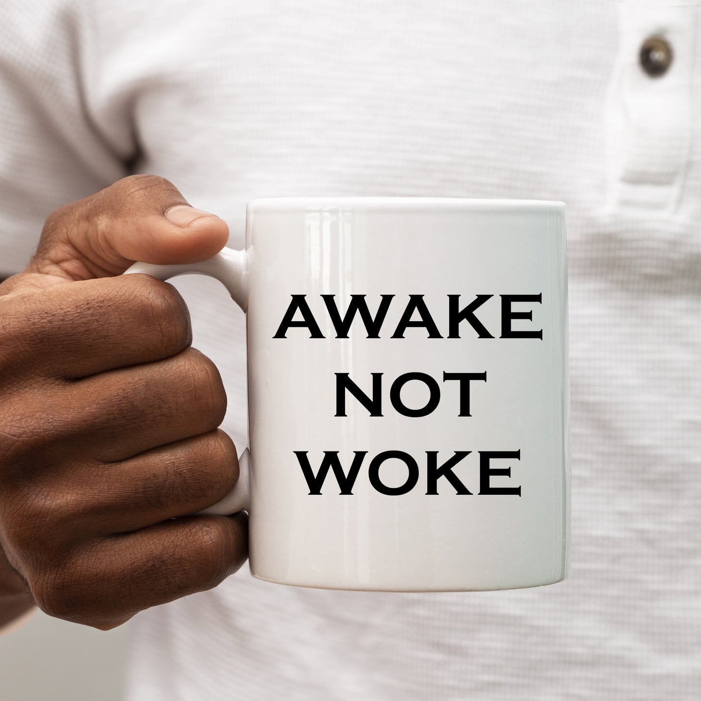 Awake Not Woke, Cancel Culture Joke, Funny Political Personalised Mug