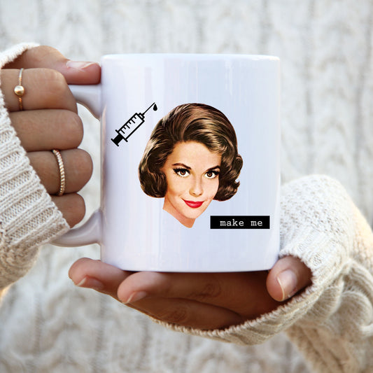 Make Me Get The Jab, Retro Style, Funny Personalised Mug