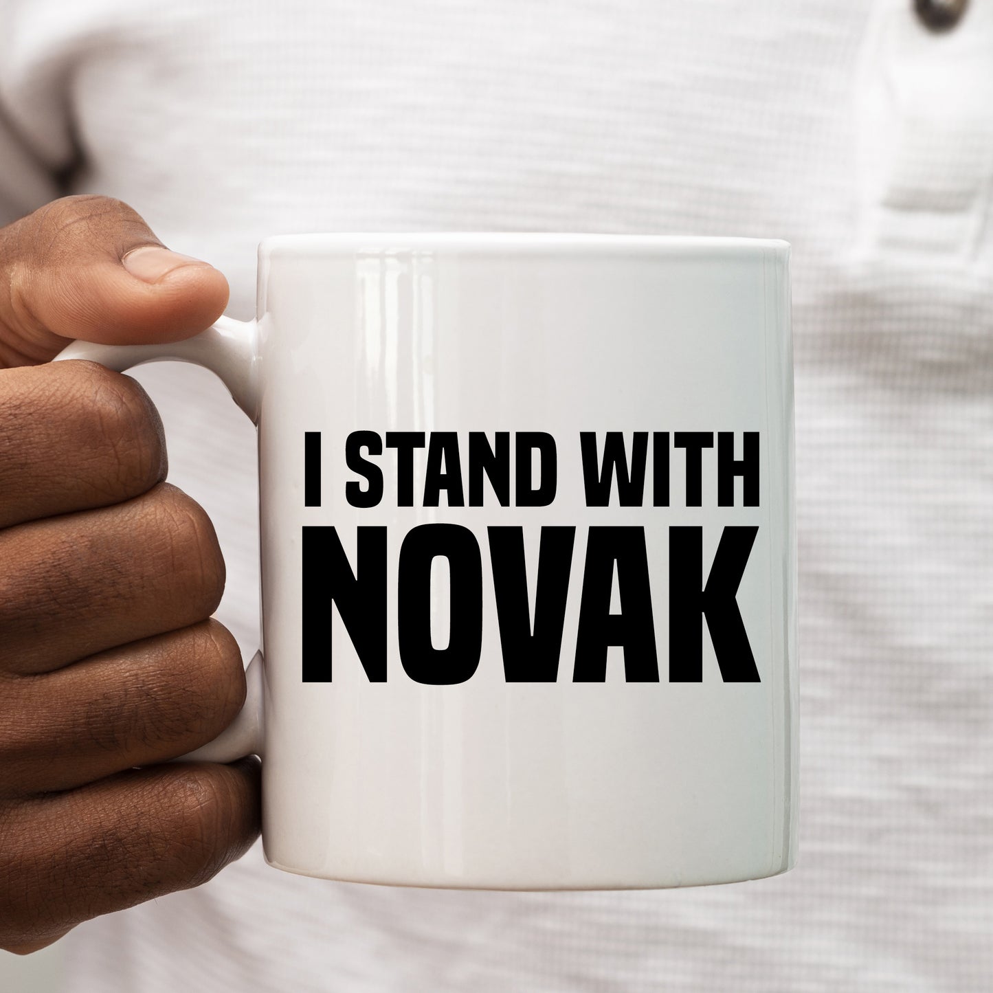 I Stand With Novak, Human Rights, Medical Choice, Djokovic Personalised Mug